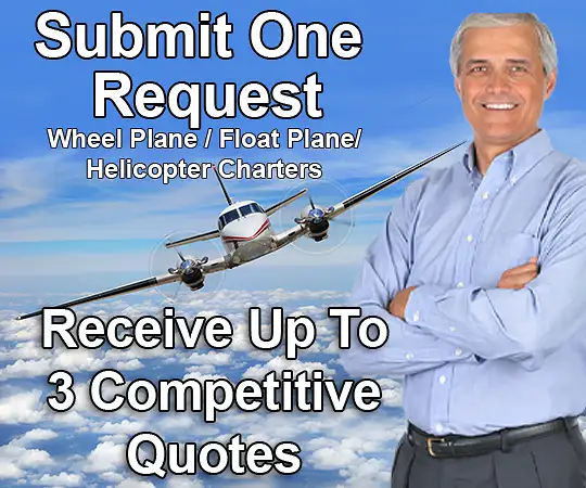 Graphic promoting 3 competitive charter flight quotes